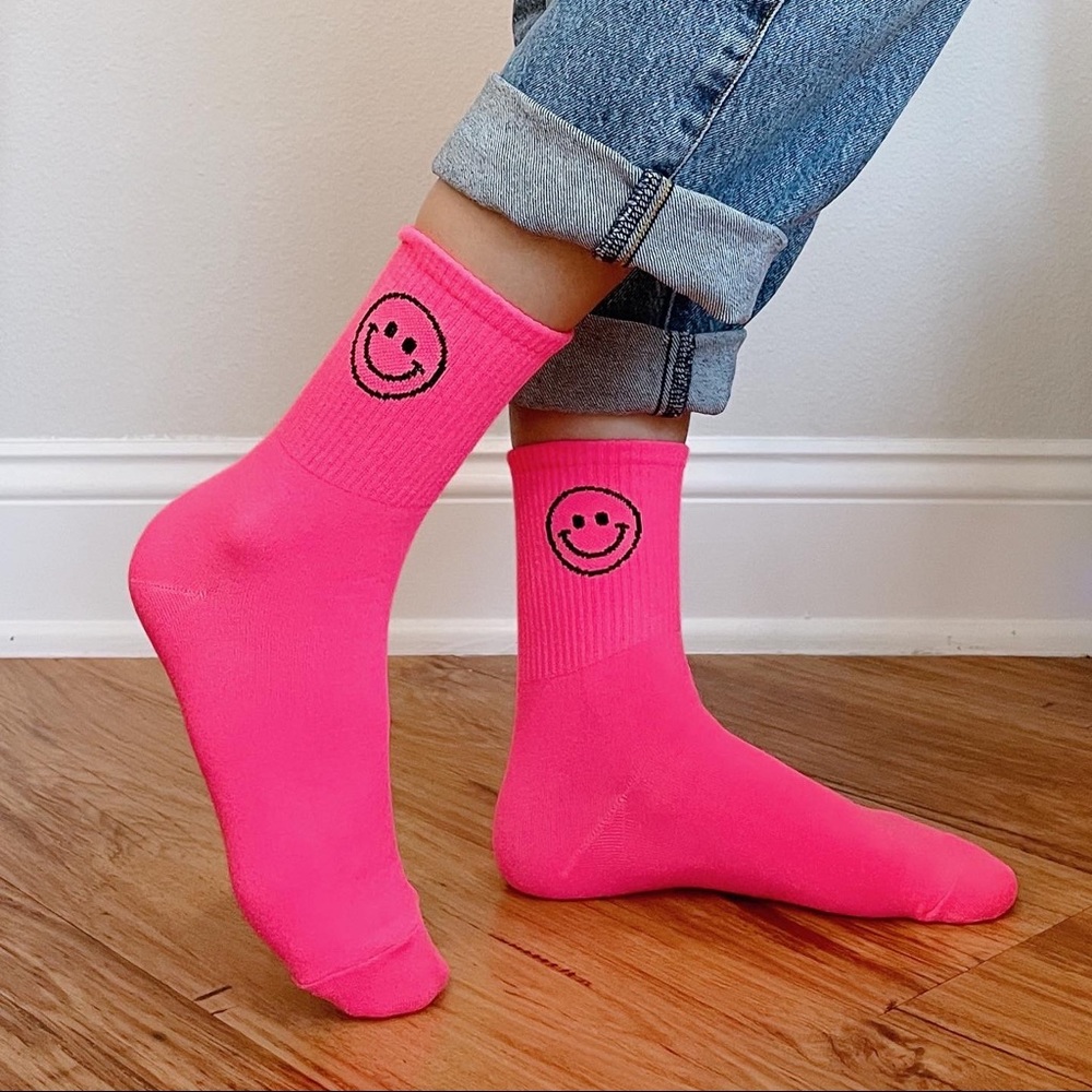 Smiley Neon Socks - Picture 6 of 8